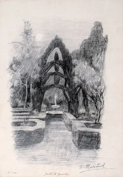Gardens of the Generalife by Сантьяго Русиньоль, 1895 — digital art print download