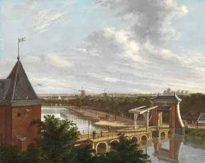Амстердамский внешний канал у Лейдсепорта, вид с театра by Иоганнес Ельгерхейс, 1813 — digital art print download