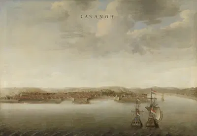 View of Cannanore on the Malabar Coast in India by Johannes Vinckboons — digital art print download