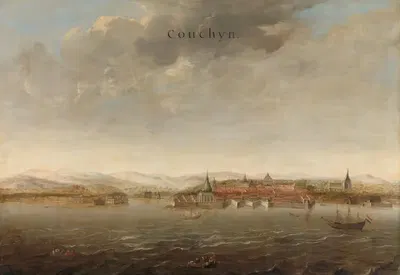 View of Cochin on the Malabar Coast of India by Johannes Vinckboons — digital art print download