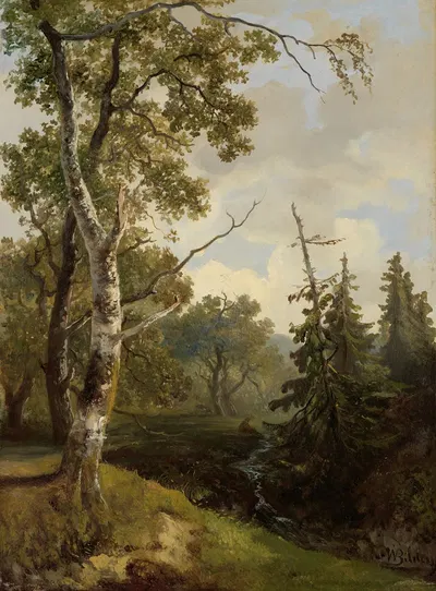 Вид на лес у Вольфхезе by Иоганнес Вернардус Билдерс, 1860 - 1890 — digital art print download