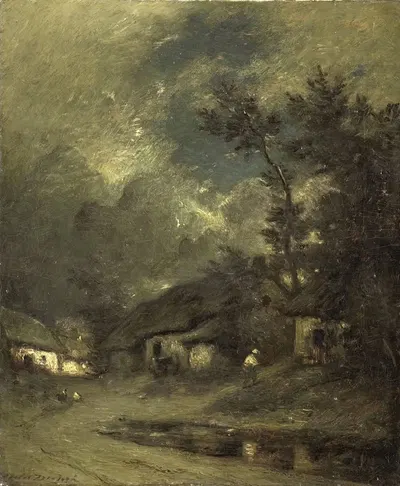 A Village by Night by Jules Dupré, 1840 - 1889 — digital art print download