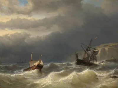 Шторм в проливе Дувр by Луис Мейер, 1819 - 1866 — digital art print download