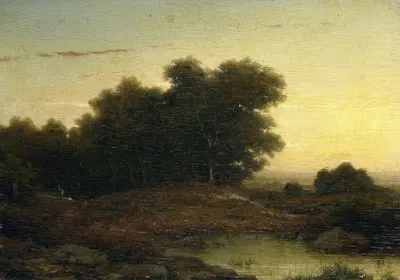 Вид в лесу на закате by Лоуренс Ханедоес, 1849 — digital art print download