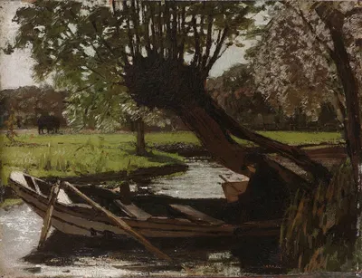 Boat with a Pollard Willow by Matthijs Maris, 1863 — digital art print download