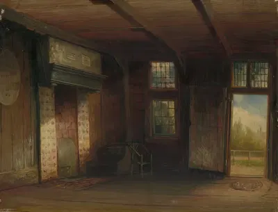 Интерьер царского домика Петра в Заандаме by Пьер Тетар ван Эльвен, 1851 — digital art print download