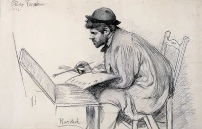 Portrait of Pere Ferran Painting by Сантьяго Русиньоль, 1895 — digital art print download
