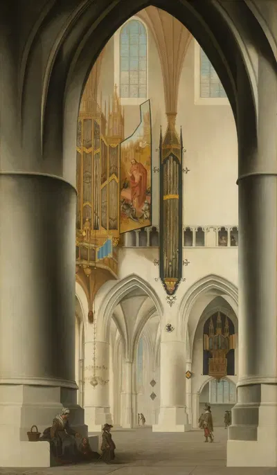 Interior of the Church of St Bavo in Haarlem by Pieter Jansz Saenredam, 1636 — digital art print download