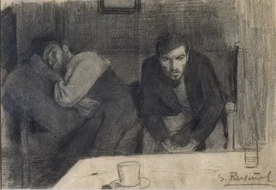 Portrait of the Sculptor Carles Mani and the Painter Pere Ferran by Сантьяго Русиньоль, 1895 — digital art print download