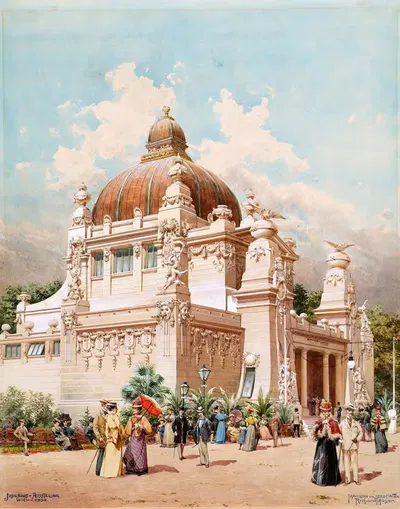 Юбилейная выставка в Вене 1898; павильон города Вены by Ричард Мозер, 1898 — digital art print download