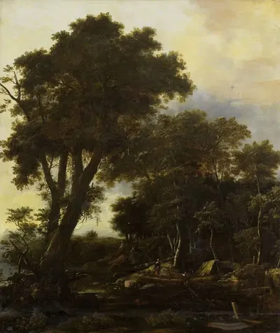 Лесной пейзаж с навесом by Ролант Рогман, 1650 - 1692 — digital art print download