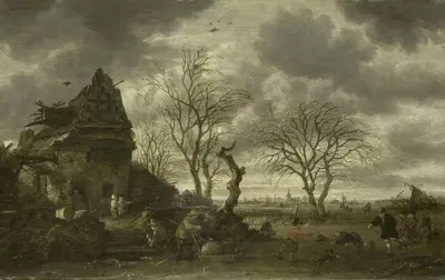 Зимний пейзаж by Соломон Ромбутс, 1660 - 1702 — digital art print download