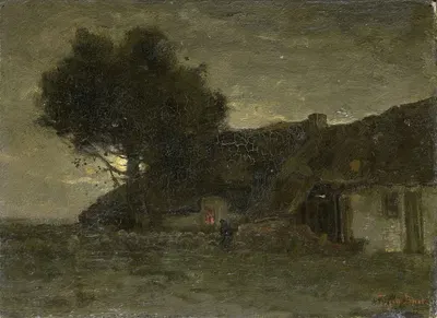 A Sheepfold at Nightfall by Théophile de Bock — digital art print download