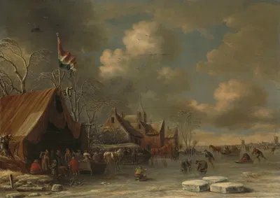 Enjoying the Ice by Thomas Heeremans, 1677 — digital art print download