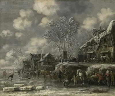 Зимняя сцена by Томас Хеереманс, 1675 — digital art print download