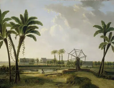 View of the Coffee Plantation Marienbosch in Surinam by Willem De Klerk, 1829 - 1876 — digital art print download