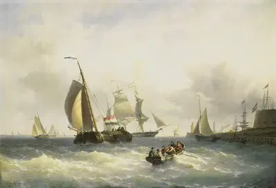 Якорная стоянка в Бремерхафене by Виллем Груйтер мл., 1868 — digital art print download