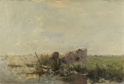 Коровы у лужи by Виллем Марис, 1880 - 1910 — digital art print download