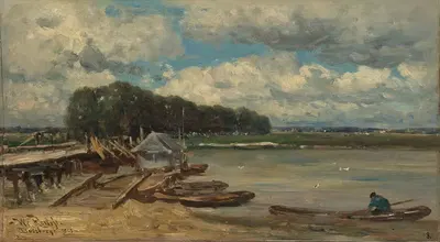 Мост через Ийсел у Дозбурга by Виллем Роэлофс, 1889 — digital art print download