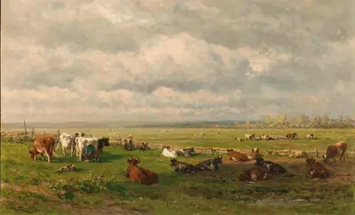 Луг с скотом by Виллем Роэлофс, c. 1880 — digital art print download