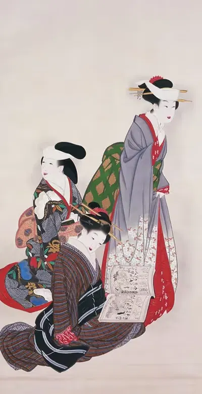 Young Maidens by Yamaguchi Soken — digital art print download