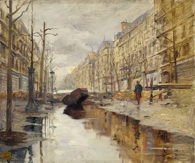 Бульвар Осман во время наводнения 1910 года by Александр Блох, 1910 — digital art print download