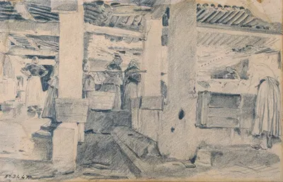 Washing Place Interior by Сантьяго Русиньоль, 1890 — digital art print download