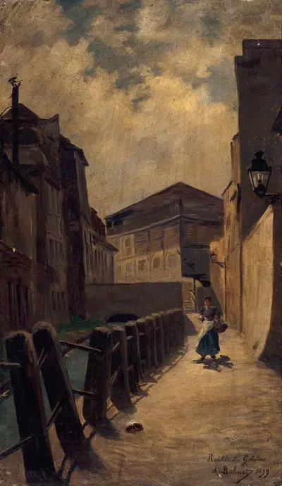 La Bièvre, ruelle des Gobelins by Alfred-Louis Bahuet, 1899 — digital art print download