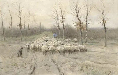 Schapenkudde op de heide bij Laren by Anton Mauve, 1848 - 1888 — digital art print download