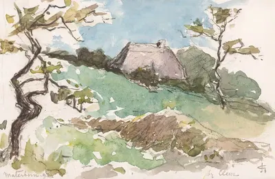 Пейзаж с фермой в Матерборне у Клеве by Карел Николас Сторм ван 'с-Гравесанд, 1892 — digital art print download