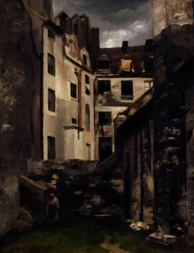 Ancien Hôtel-Dieu, cour de Saint-Julien-le-Pauvre by Charles-Alexis Apoil, 1882 — digital art print download