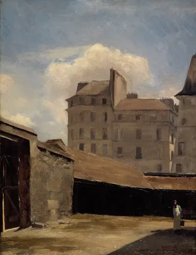Ancien Hôtel-Dieu, cour des cuisines by Charles-Alexis Apoil, 1882 — digital art print download