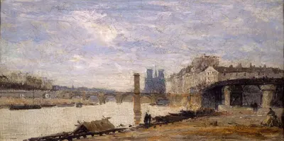 Мост Тюрнель, остров Сен-Луи и эстакада, вид с острова Лувьер by Шарль-Эмиль Кюизен, 1877 — digital art print download