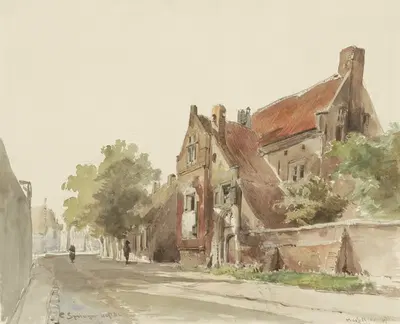 Старый госпиталь в Хассельте by Корнелис Спрингер, 1861 — digital art print download