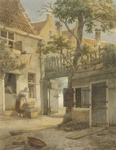 Внутренний дворик хофа в Амстердаме by Даниэль Керкхофф, 1814 — digital art print download