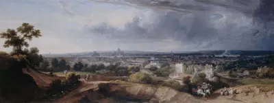 Париж, вид с высот Монмартра by Джордж Арнальд, 1822 — digital art print download