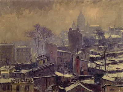 Снег на макии Монмартра by Жорж Шенар-Юше, 1905 — digital art print download