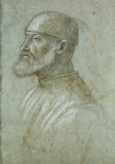 Head of Bearded Man Wearing a Cap, in Profile to the Left by Витторе Карпаччо, 1460-1499 — digital art print download