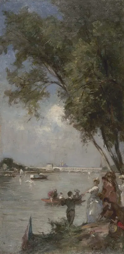 La Seine au Bas-Meudon by Gustave Henri Colin, 1889 — digital art print download