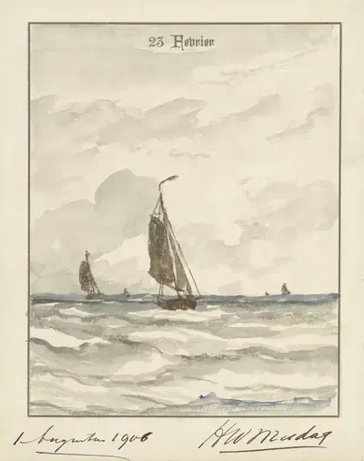 Zee met pinken by Hendrik Willem Mesdag, 1906 — digital art print download