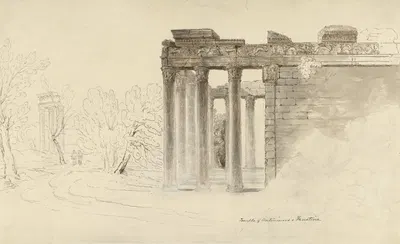 De tempel van Antoninus en Faustina te Rome by Hugh William Williams, 1816 - 1820 — digital art print download