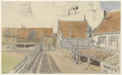 Huizen in de Vinkenbuurt, Amsterdam by Jan H.L. Hanau, 1885 — digital art print download