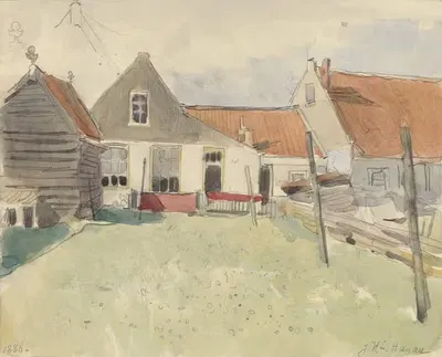 Huizen in de Vinkenbuurt, Amsterdam by Jan H.L. Hanau, 1886 — digital art print download