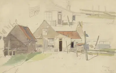 Studies van huizen in de Vinkenbuurt, Amsterdam by Jan H.L. Hanau, 1886 — digital art print download