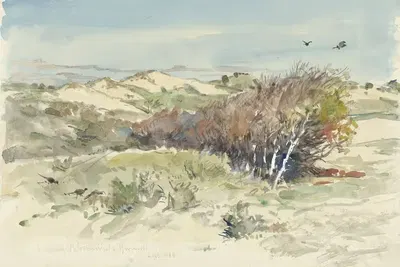 Duinlandschap tussen Bloemendaal en IJmuiden by Jan Hoynck van Papendrecht, 1891 — digital art print download