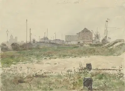 Хандельскаде, Амстердам by Ян Хойнк ван Папендрехт, 1886 — digital art print download