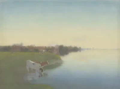 Берег Ийсселя у Хаттема by Ян Воерман, 1867 - 1919 — digital art print download