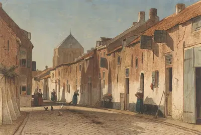 Dorpsstraat by Jan Weissenbruch, 1832 - 1880 — digital art print download