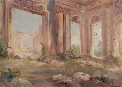 Замок Сен-Клу в руинах; зал охраны by Жан Батист Эдмон Аллуар, 1875 — digital art print download