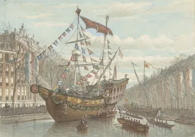 Украшения на Херенграхте по случаю апрельских праздников 1887 by Иоган Адольф Руст, 1887 — digital art print download